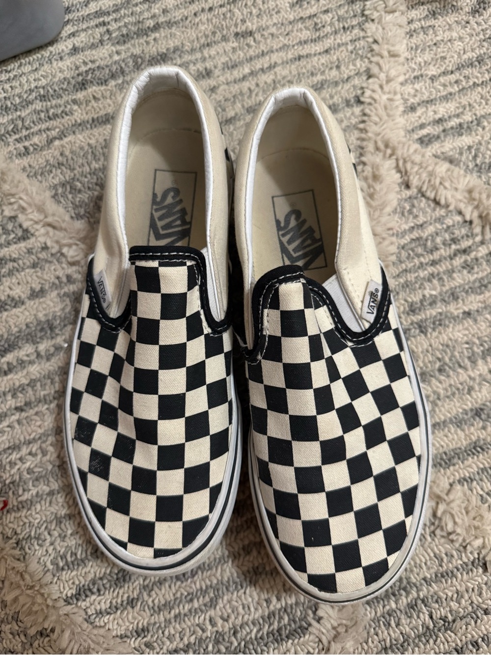 Women’s Size 6.5 Black and White Checkered Platform Vans